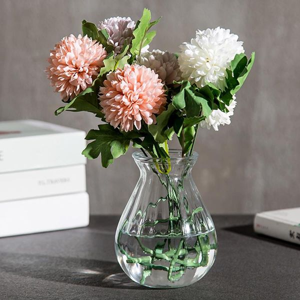 

vases color glass vase hydroponics container transparent flower pot restaurant living room decoration