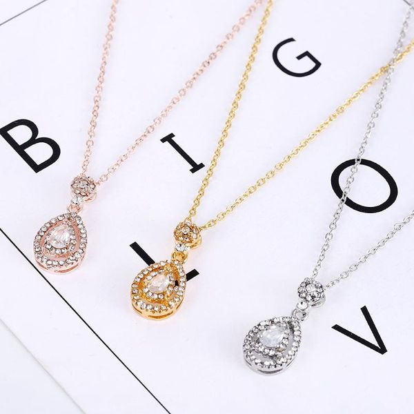 

pendant necklaces 2021 selling korean fashion classic temperament jewelry water drop necklace woman, Silver