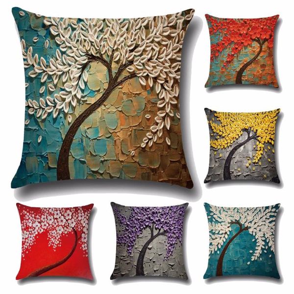 

cushion/decorative pillow cushion cover vintage flower mural yellow red tree wintersweet cherry blossom home decorative throw pillowcase