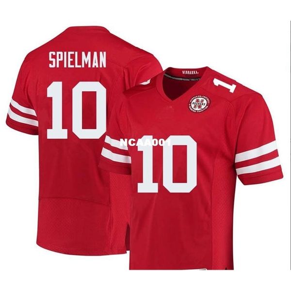 

001 nebraska cornhuskers jd spielman #10 real full embroidery college jersey size s-4xl or custom any name or number jersey, Black