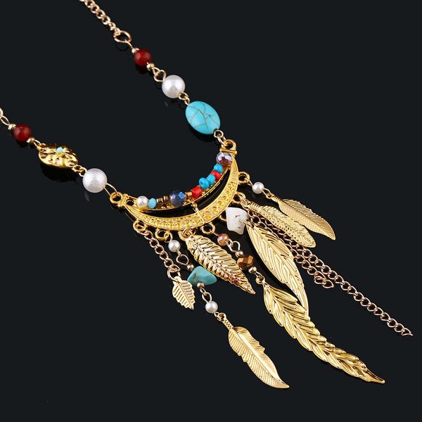 

aaa designer jewelry leaf pine stone rice bead necklace women's accessories, Silver