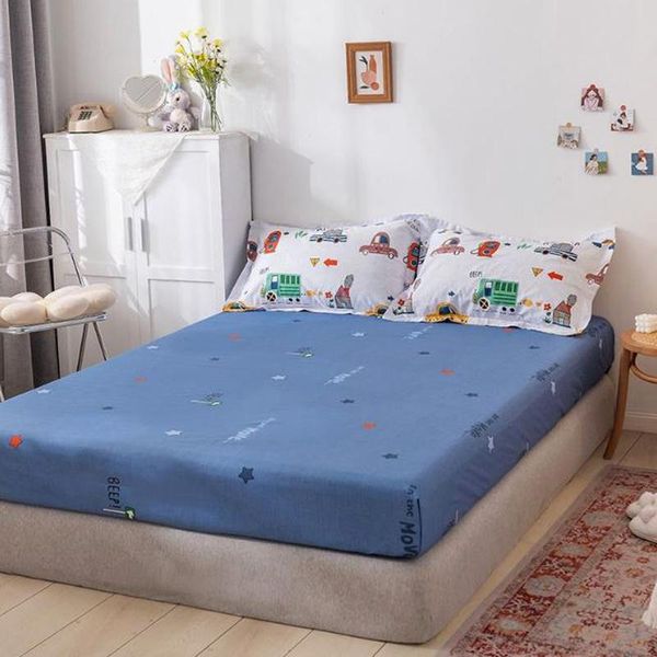 

sheets & sets cartoon bedroom home cotton fitted sheet mattress cover four corners with elastic bedspread bed twin full queen bedlining