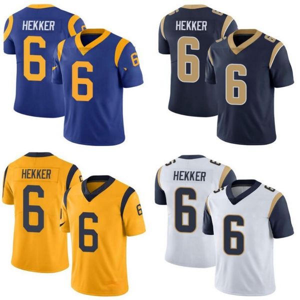 

los angeles rams men #6 johnny hekker women youth limited rush jersey, Black