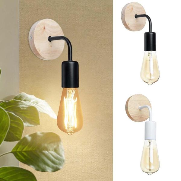 

wall lamp wood vintage sconce lights fixture e27 110v 220v bedside retro industrial decor dining room bedroom light