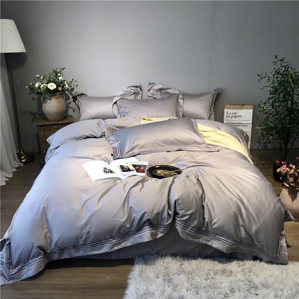 

bedding sets 800tc egyptain cotton white gray nordic set  king size fitted sheet bed duvet cover parure de lit