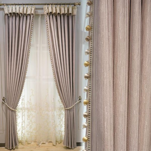 

curtain & drapes french luxury minimalist bedroom light curtains scandinavian modern high-precision solid color jacquard living room