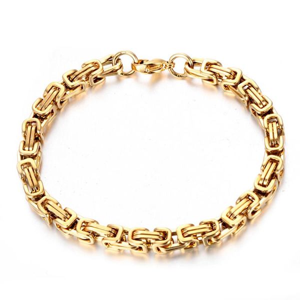 

link, chain korean fashion titanium steel men's bracelet hip hop boys couple jewelry female personality, Black