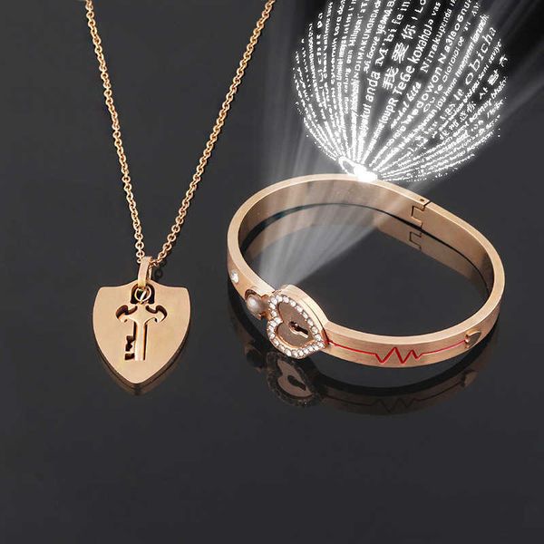 

concentric titanium and steel bracelets necklaces, valentine's day gifts, jewelry projection stone "i love, Golden;silver