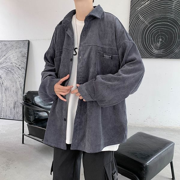 

label corduroy in and winter men's fashion large casual 2021 new loose autumn jacket, Black;brown