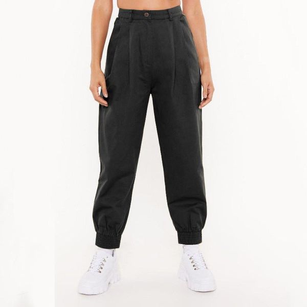 

women's jeans fashion women streetwear cargo pants 2021 high waist solid pleated trousers ladies loose pockets joggers sweatpants, Blue