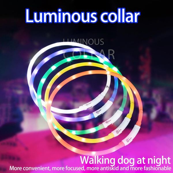 

cat collars & leads safety dog harness led luminous fluorescent pet flashing light-up collar for small medium and large dogs