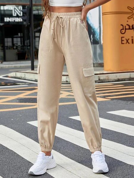 

autumn solid color casual pants, Blue