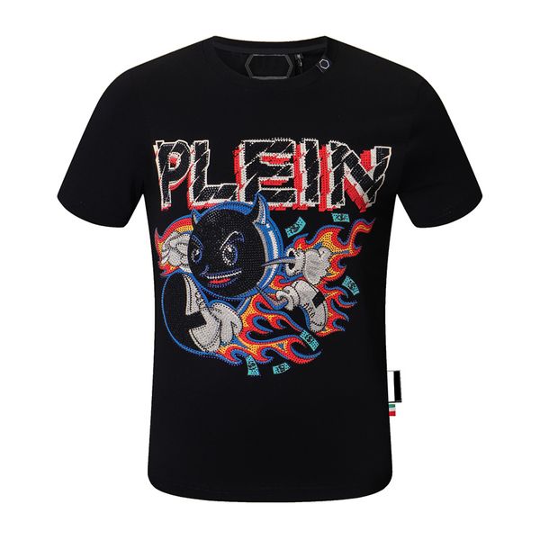 

2021 plain men's t-shirts cotton women clothes funny short sleeve o neck tees printing phillip t-shirts pp, White;black