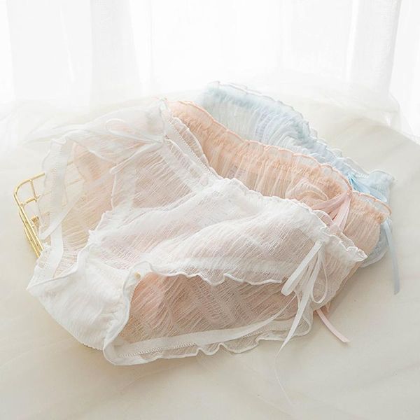 

women's panties lovely breathable silk ribbon underwear underpant cotton crotch mesh women thong bow briefs lingeries, Black;pink