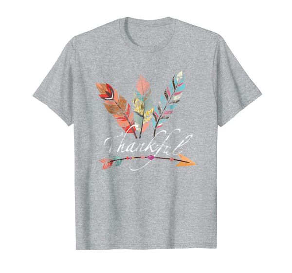 

thankful feather arrow fall tshirt - grateful gratitude fo, White;black