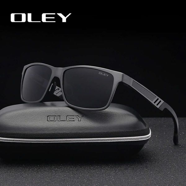 

oley men polarized sunglasses aluminum magnesium sun driving glasses rectangle for men/wome oculos masculino male, White;black