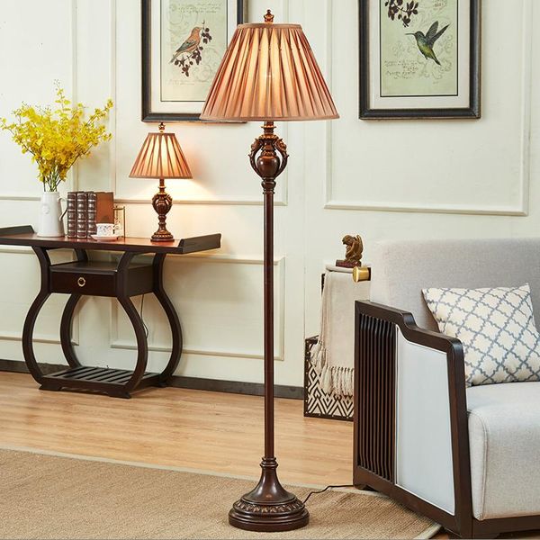 

northern europe design vertical resin floor lamps american vintage rural e27 foot pedal fabric lamp bedside&foyer&studio sjbn038