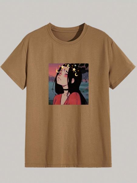 

men figure graphic tee o71v#, White;black