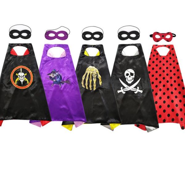 Cadılar bayramı Cosplay Chlidren Cloak 70 * 70 cm Kabak Korsan Kostüm Pelerin Maskeleri Erkek Kız Sahne Partisi Kostümleri Cadı Pelerin ve Maske Show Suit
