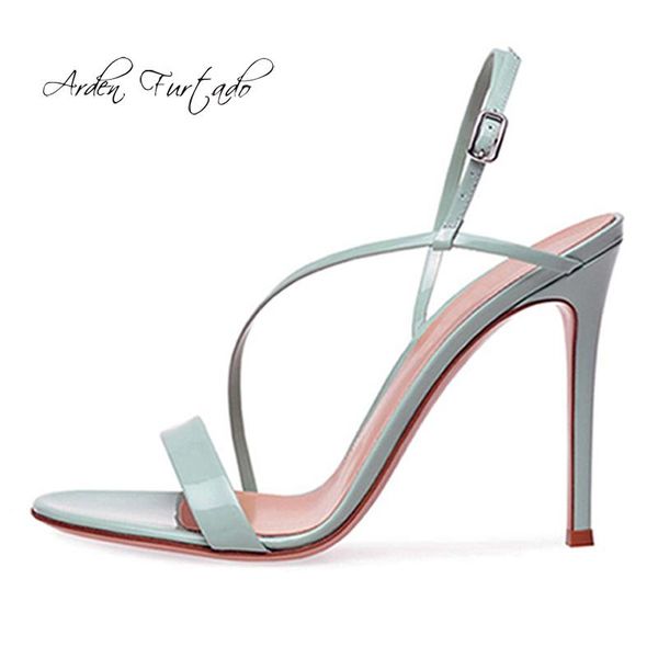 

dress shoes arden furtado 2021 summer fashion women's stilettos heels narrow band elegant open toe sandals big size party, Black