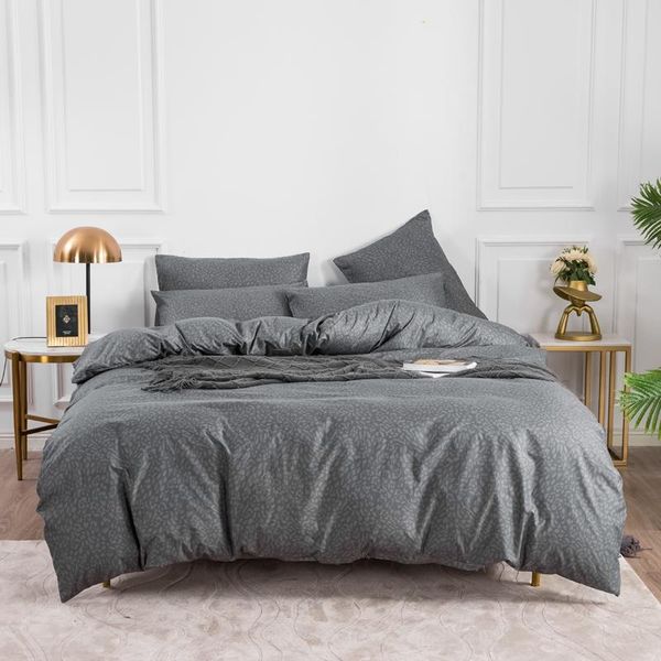 

bedding sets solid color comforter leopard print quilt cover grey duvet for adults