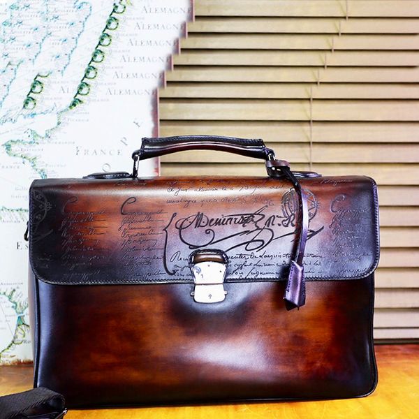 

e'mio leather briefcase men's handbag handmade
