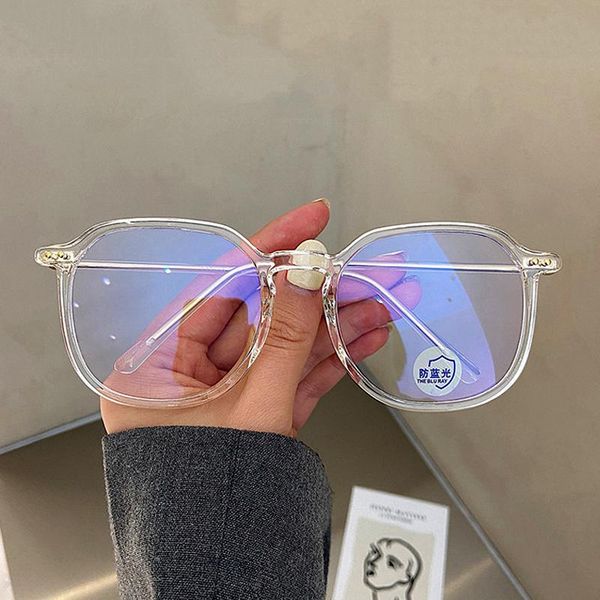 

fashion sunglasses frames zilead blue-proof ultralight glasses clear jelly-colored frame women's round computer, Black