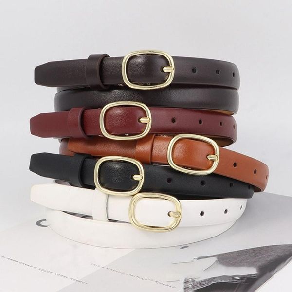 

belts all-match fashion pu leather belt women metal oval buckle chic luxury ladies vintage female adjustable waistband, Black;brown