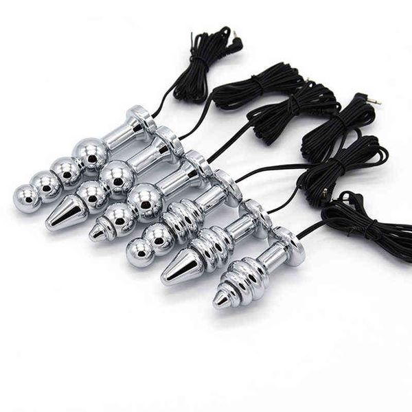 Nxy Anal brinquedos sexuais Bi-polar Electrosex Plug Anal Estimulação Electricidade Acessórios vaginal Bipolar Electro Prostate Massagem BDSM Sexo Brinquedos 1123