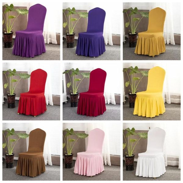 

chair covers skirt cover wedding banquet protector slipcover decor pleated style elastic spandex chairs ljja3055