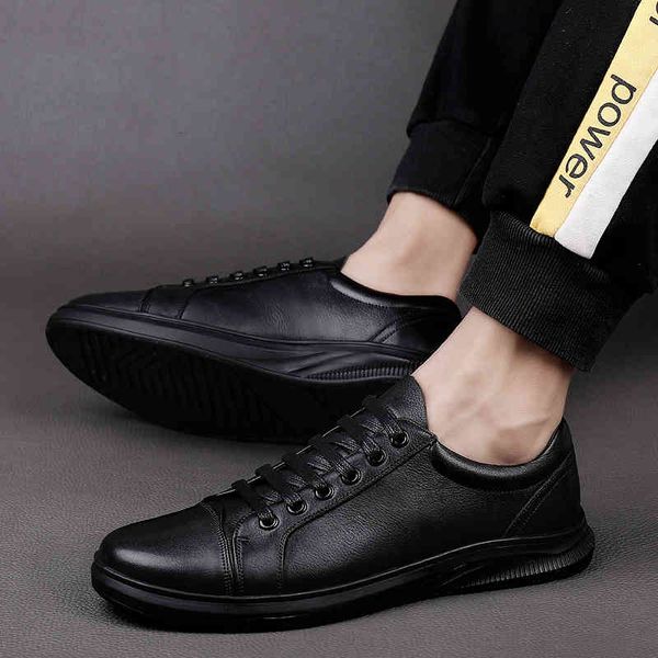 

dress shoes designer genuine leather men casual luxury brand lace up oxfords men sneakers zapatillas hombre 9c3l, Black
