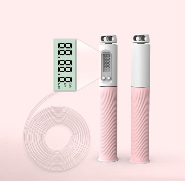 

jump ropes cordless + cord dual use home rope skipping with counter digital smart women lady keep fit crossfit weighted heavy1