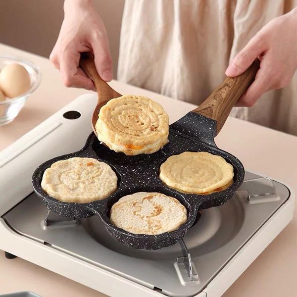 

hole omelet pan non-stick burger eggs ham pancake maker frying pans breakfast grill wok cooking pot no oil-smoke