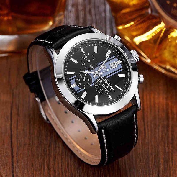 

automatic mechanical men's watches fashion relogio masculino leather tape waterproof black calendar self-wind clocks, Slivery;brown