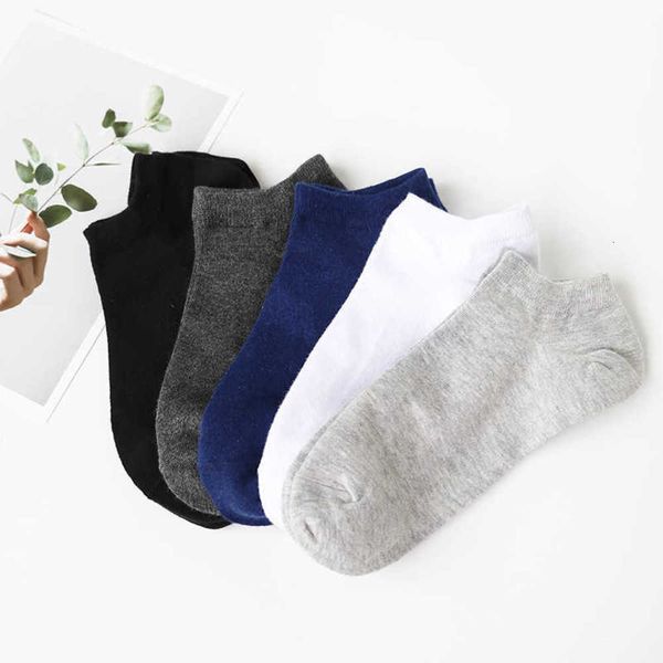 

2021 spring and autumn cotton solid color casual boat men's socks, Black