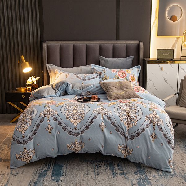 

milk four piece set plush sheet quilt cover bedding winter