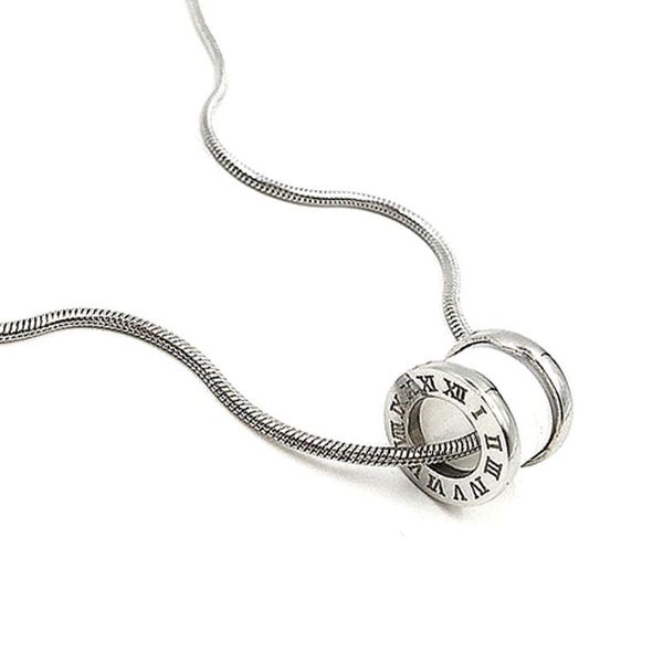 

pendant necklaces shell necklace men stainless steel roman numerals gifts for male accessories chain jewelry neck wholesale, Silver