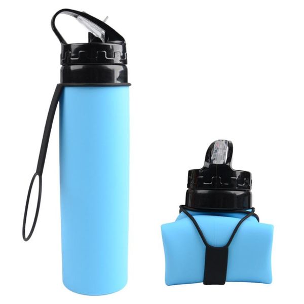 

saving space travel leak proof sports hiking riding kettle collapsible large capacity water bag bottle silicone cup portable