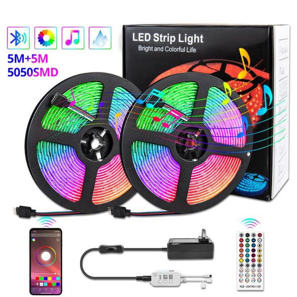 

strips light strip 30 led bluetooth rgb lamp tape ribbon 10m colorful lights intelligent voice bar waterproof