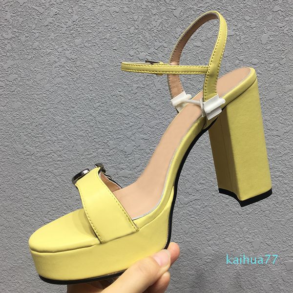 

2021 super high heels women sandals shoe platform 13cm heel womens buckle strap soft genuine leather quality sandal big size shoes po, Black