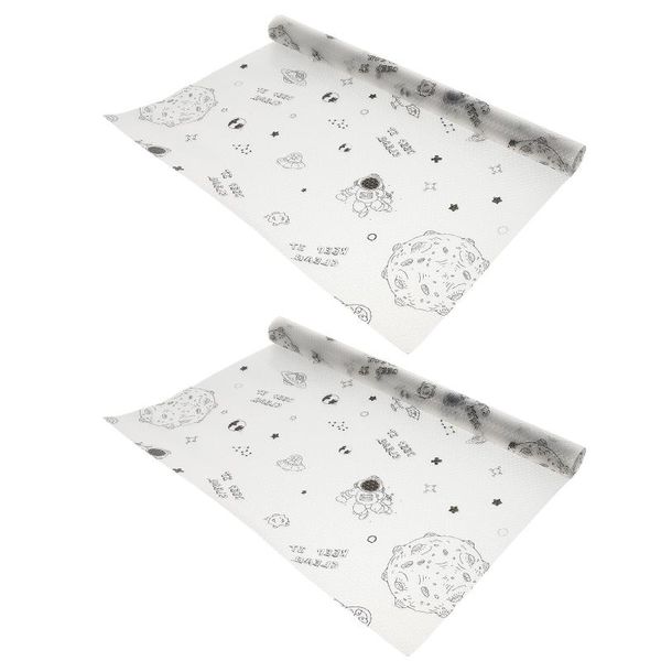 

wallpapers 2 rolls non-adhesive drawer pads waterproof mats for cupboard (assorted color)