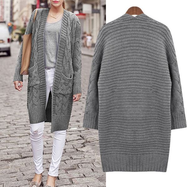 

spring autumn sweater women 2020 casual warm knitted sweater loose elegant cardigan solid oversize long sweaters female ll212 fcnl, White;black