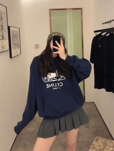 

brand hoodie 2021 autumn winter new cl carriage letter printing korean pullover for men women the same couple fashion, Black