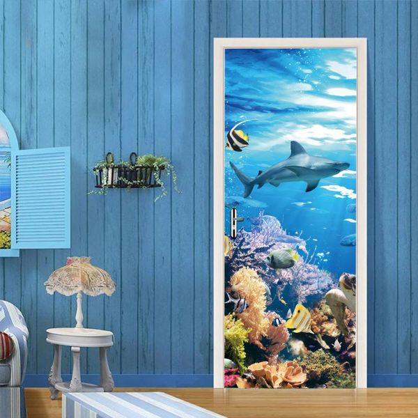 

wallpapers refrigerator and door sticker shallow reef marine life household wallpaper stickers bedroom parlor corridor decoration