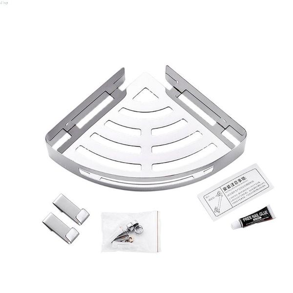 

bathroom shelves punch-304 stainless steel triangle basket shelf suction wall wall-mounted toilet storage shower