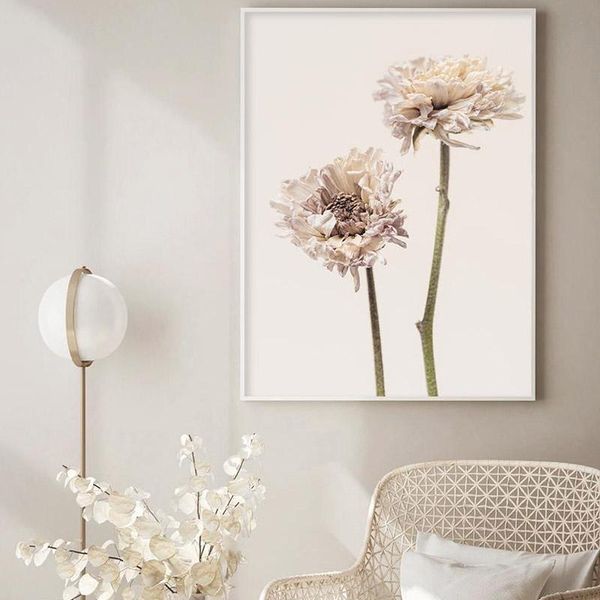 

paintings blooming protea dry flowers beige canvas painting wall art posters and prints modular pictures modern home decor
