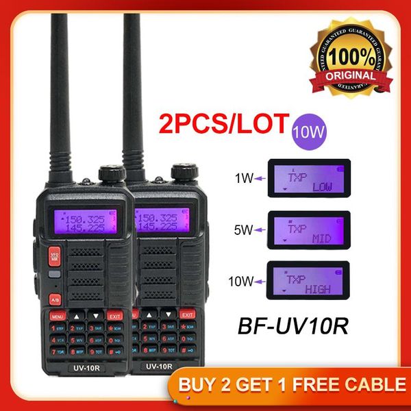 

walkie talkie 2pcs baofeng uv 10r professional talkies high power 10w dual band 2 way cb ham radio hf transceiver vhf uhf bf uv-10r