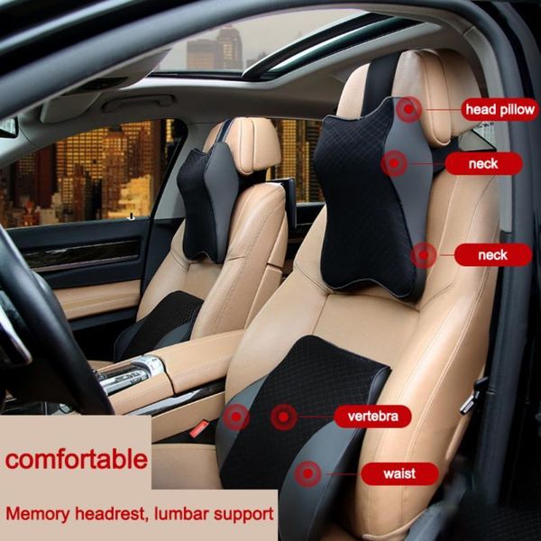 

seat cushions universal car headrest neck support memory foam pillow travel cushion breathable mesh pad