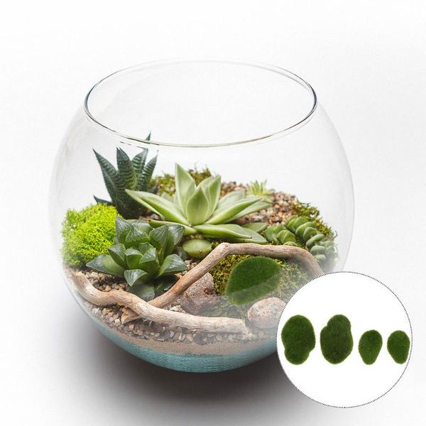 

20pcs micro landscape adornment mossy stone model yard decoration (green)