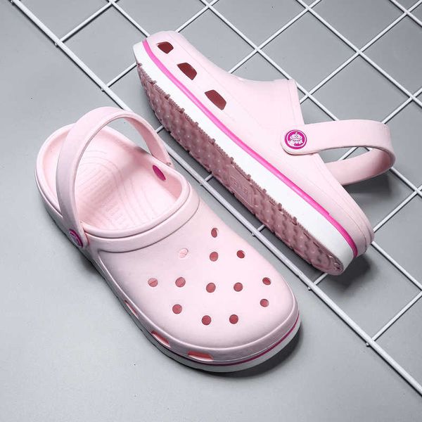 

2021 casual summer beach comfortable pink outdoor slides slip on gat loafers sandals women garden shoes, Black